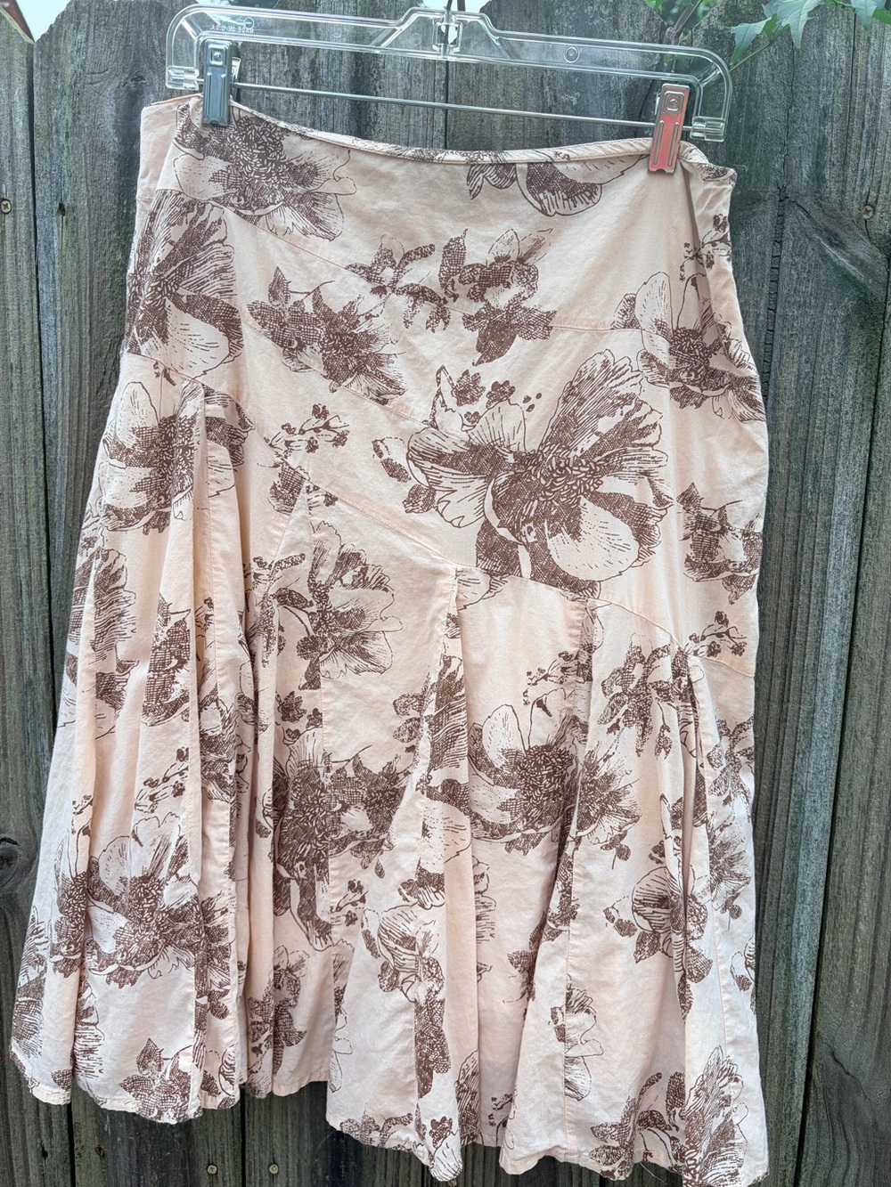 a.n.a Tan Skirt with Brown Floral Print